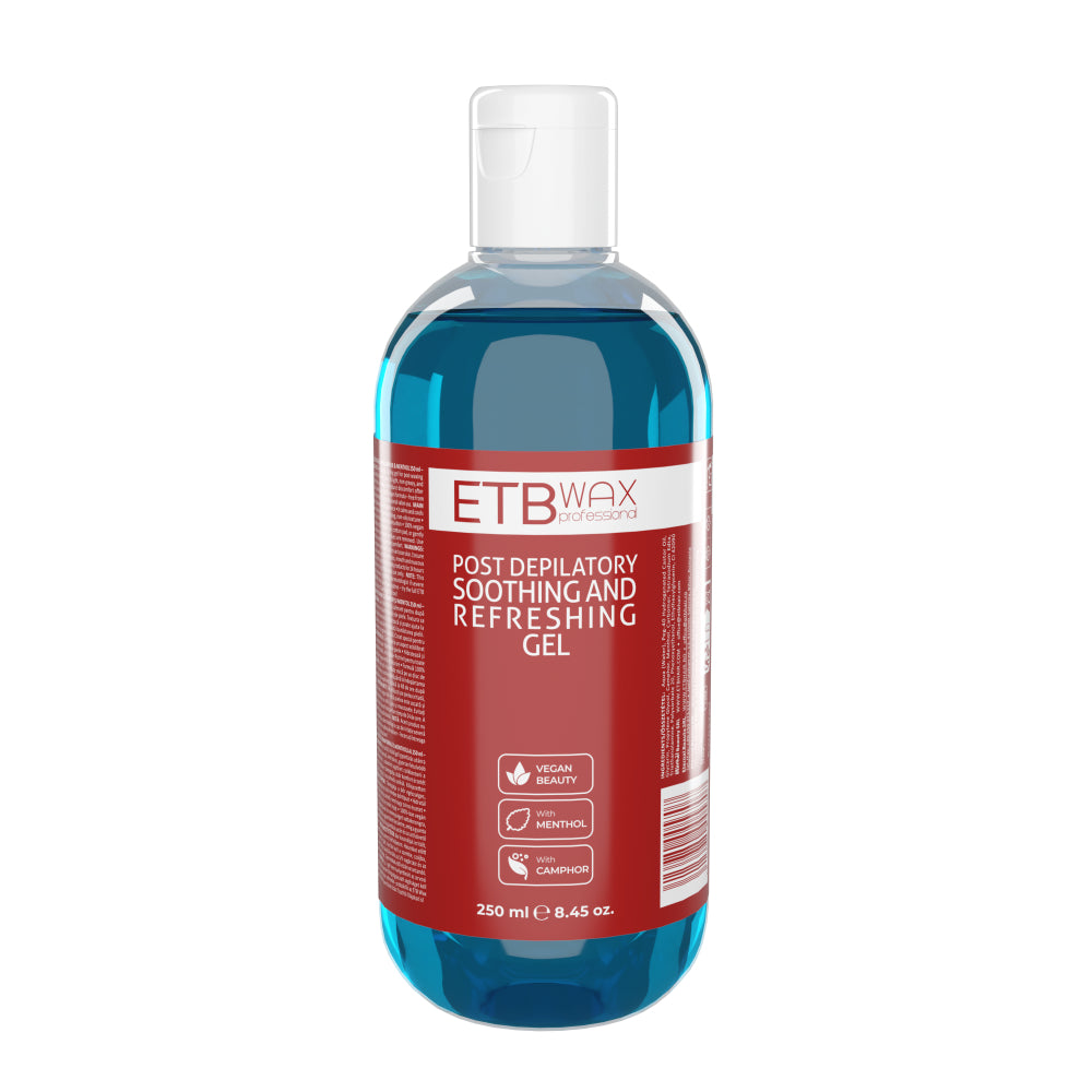 ETB WAX Frissítő Epilálás Utáni Gél Kámforral és Mentollal – Azonnali Bőrnyugtatás Érzékeny Bőrre Epilálás Után – 250 ml