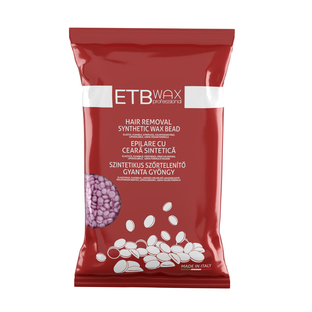 ETB WAX Professzionális vegán gyöngy gyanta, lila jázmin, precíz és gyengéd szőrtelenítés – 800g