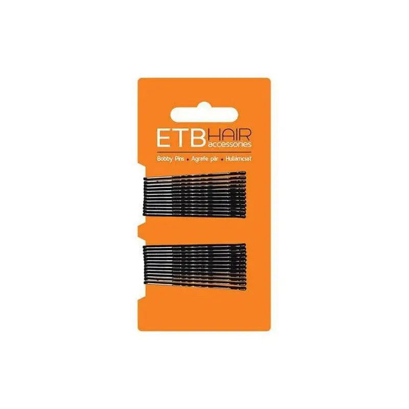 ETB Hair Fekete hullámcsat 5 cm 24 db