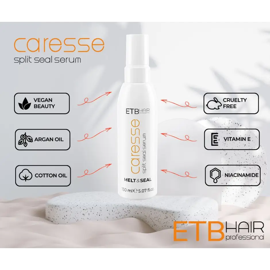 ETB Hair Professional Melt&Seal Split Seal Premium Smoothing Serum 150 ml – Ser Leave In pentru Netezire și Sigilarea