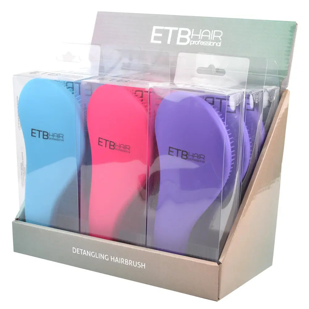 ETB Hair – Professzionális Display 9 Színes Hajbontókefével - Hajformázó Eszközök