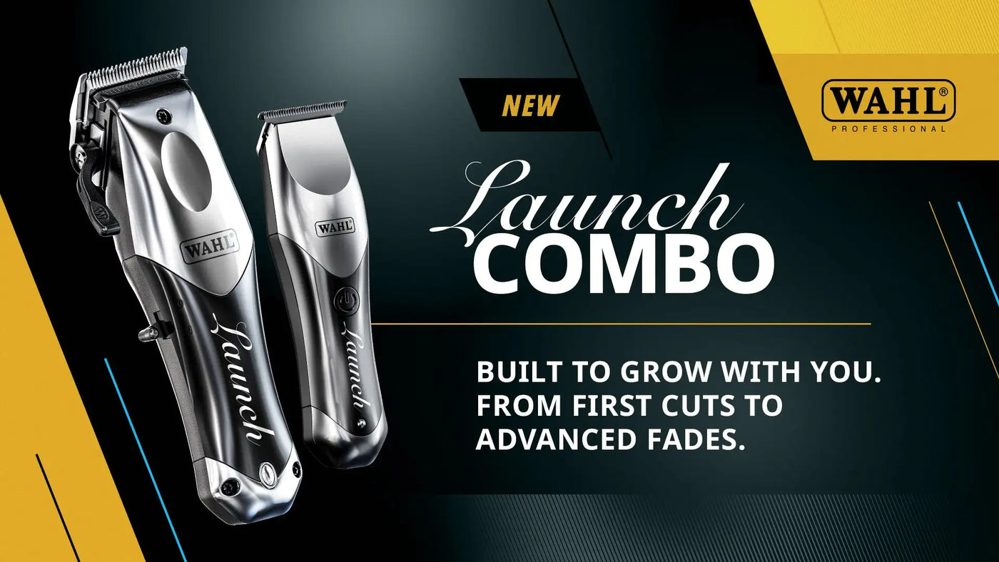 Ezüst és fekete Wahl Professional indító kombó hajvágó professzionális hajvágók elegáns, ergonómikus dizájnnal.