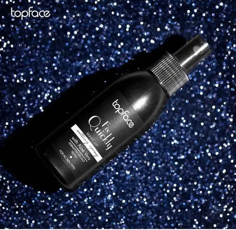 Fekete sminkfixáló spray finom csőcsepp alkalmazóval.