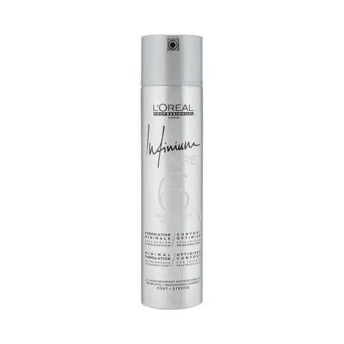 Fixativ Profesional L’Oréal Professionnel Infinium Pure Strong 300ml – Fixare Puternică Ultra-Uscată Fără Parfum - Păr