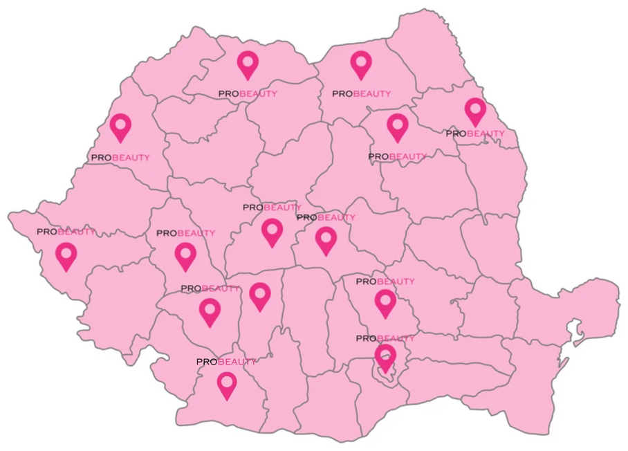 A ProBeauty üzletek térképe Romániában