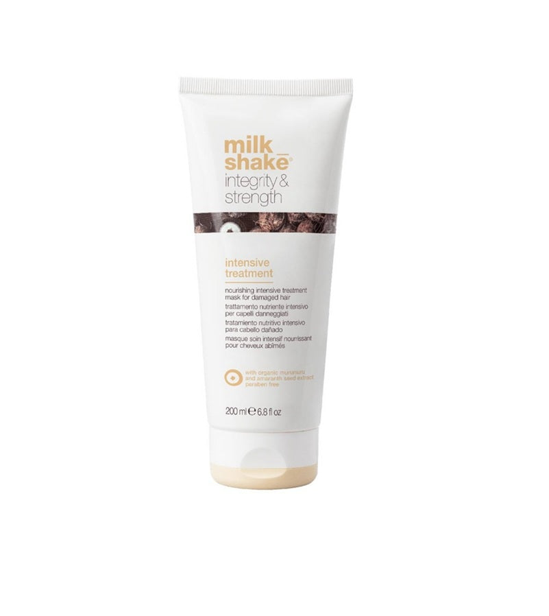 Milk Shake Integrity & Strength – Intenzív hajpakolás sérült hajra, keratinnal és természetes olajokkal, 200 ml