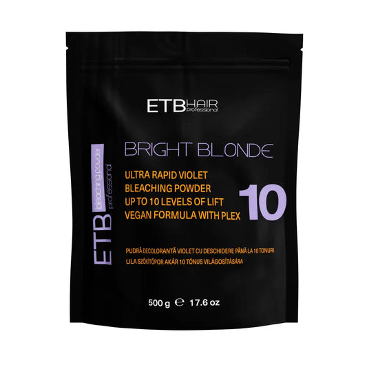 ETB Hair Bright Blonde Violet Plex 10 – Professzionális vegán szőkítőpor, akár 10 árnyalatnyi világosítás