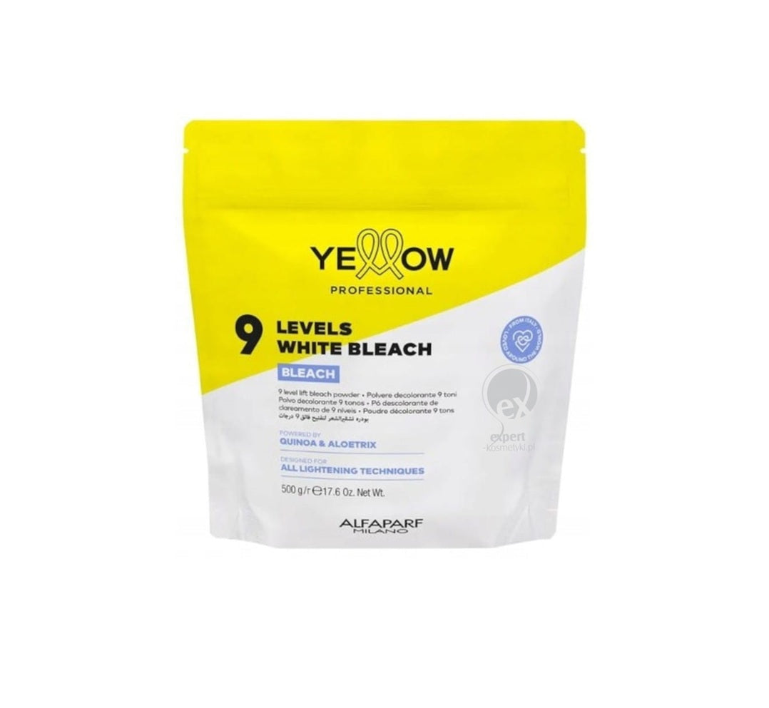 Yellow Professional Bleach Szőkítőpor, 9 Árnyalat, 500g – Platinaszőke Extra Fényes, Kompromisszumok Nélkül