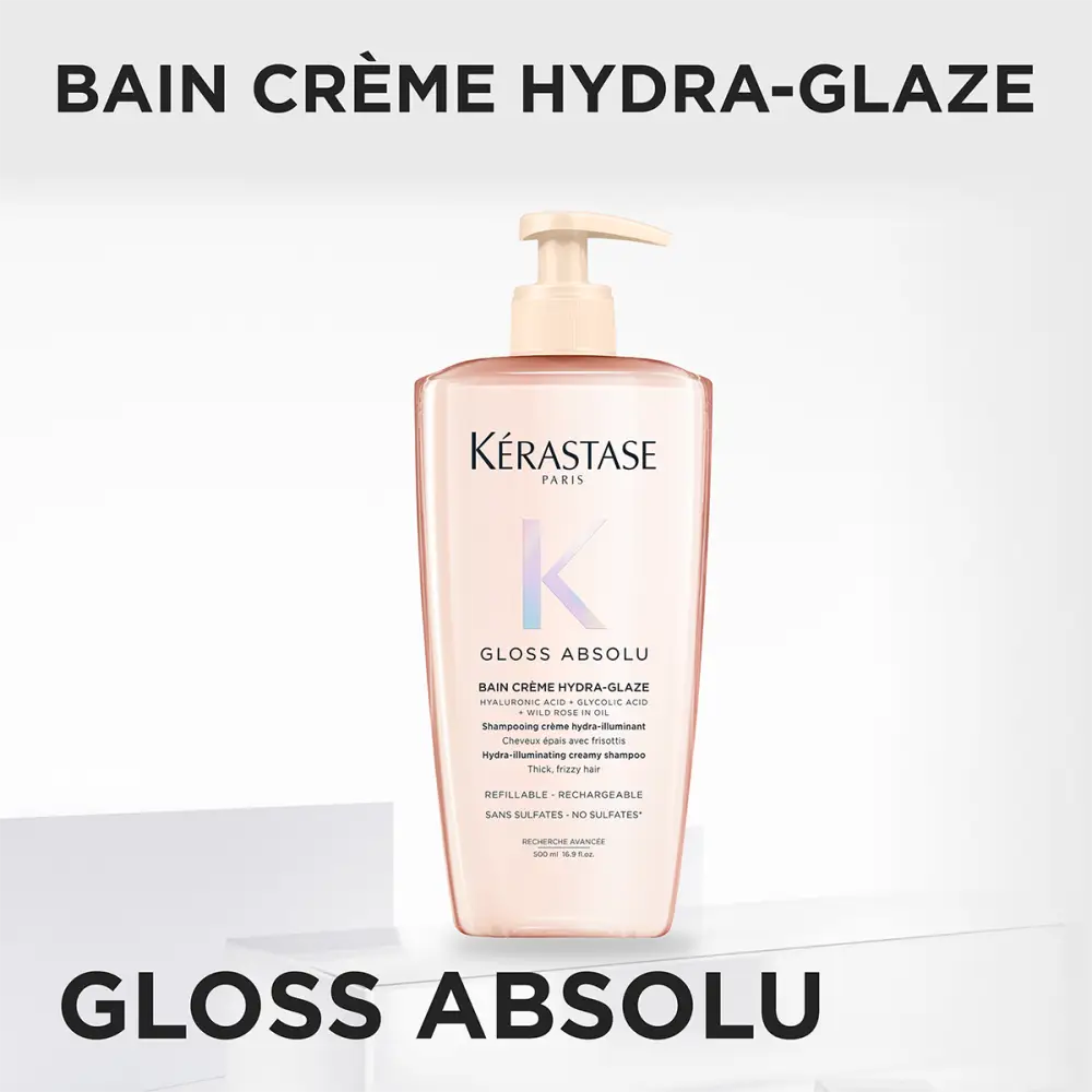 Kérastase Gloss Absolu Bain Crème Hydra‑Glaze – Hidratáló Fényfokozó Sampon Vastag Elektromosodó Hajra Szulfátmentes
