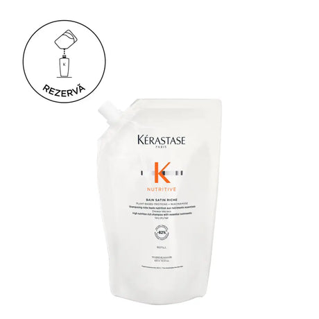 Kérastase Nutritive Bain Satin 1 – Șampon Hidratant pentru Păr Uscat și Deshidratat - Rezervă 500 ml - Păr