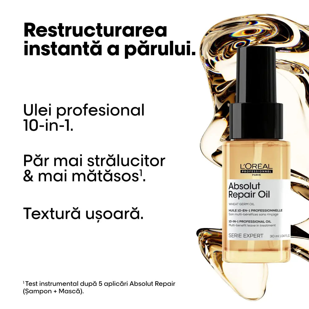 L’Oréal Professionnel Absolut Repair – Professzionális Leave-In Hajolaj 10 jótékony hatással – 30ml - Haj