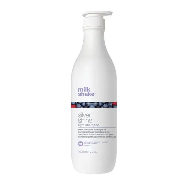Milk Shake Silver Shine Light – Gyengéd Lila Sampon Szőke Ősz vagy Fehér Hajra 1000ml – Finom Kényeztetés