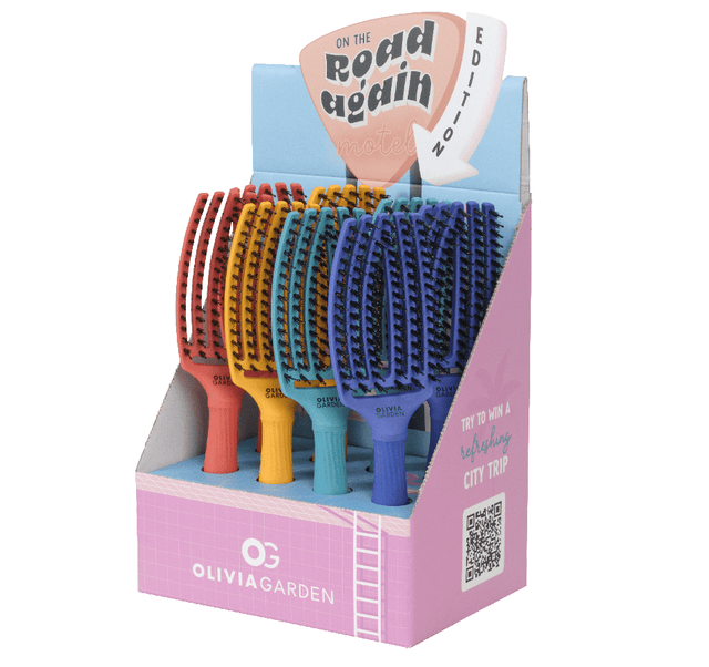 Olivia Garden Display Cu 8 Perii Fingerbrush On The Road Again Mediu