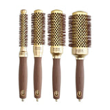 Olivia Garden 4 darabos körkefe szett Expert Blowout Shine Hullámos sörték Arany & Barna 25 + 35 + 45 + 55 mm tokban