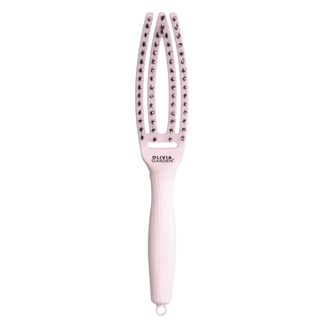 Olivia Garden Fingerbrush Care Iconic Boar & Nylon – Pasztell rózsaszín S méret – Könnyed kibontás tökéletes fény - Haj