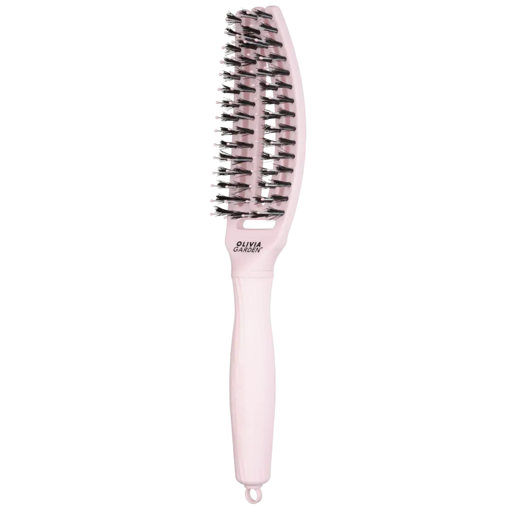Olivia Garden Fingerbrush Care Iconic Boar & Nylon – Pasztell rózsaszín S méret – Könnyed kibontás tökéletes fény - Haj