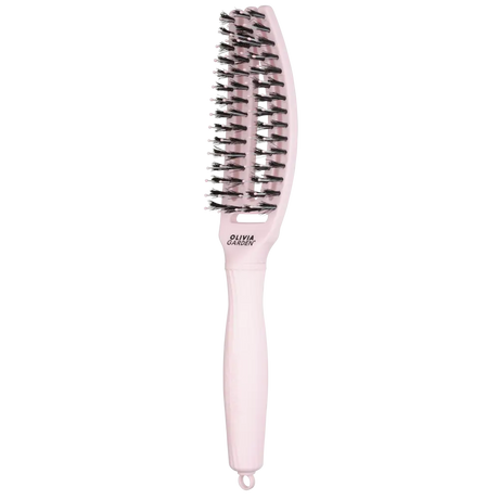 Olivia Garden Fingerbrush Care Iconic Boar & Nylon – Pasztell rózsaszín S méret – Könnyed kibontás tökéletes fény - Haj