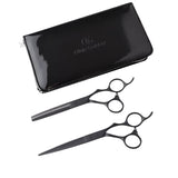 Olivia Garden Set De Foarfeci Silkcut Pro Matt Black Foarfecă De Tuns 6.50+ Foarfecă De Filat 6.35+Husă