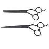 Olivia Garden Set De Foarfeci Silkcut Pro Matt Black Foarfecă De Tuns 6.50+ Foarfecă De Filat 6.35+Husă