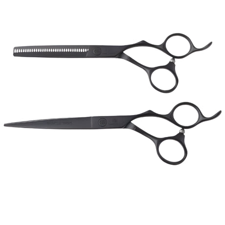 Olivia Garden Set De Foarfeci Silkcut Pro Matt Black Foarfecă De Tuns 6.50+ Foarfecă De Filat 6.35+Husă