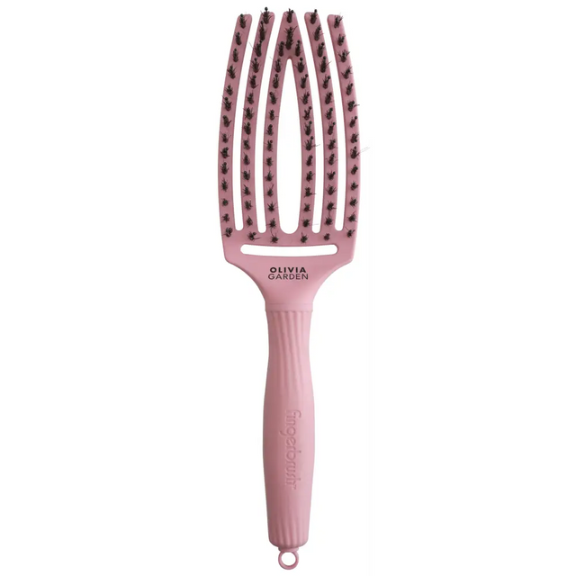 Perie Profesională Din Păr De Mistreț Și Nailon Olivia Garden Fingerbrush Boar&Nylon ThinkPink 2024 Soft Pink