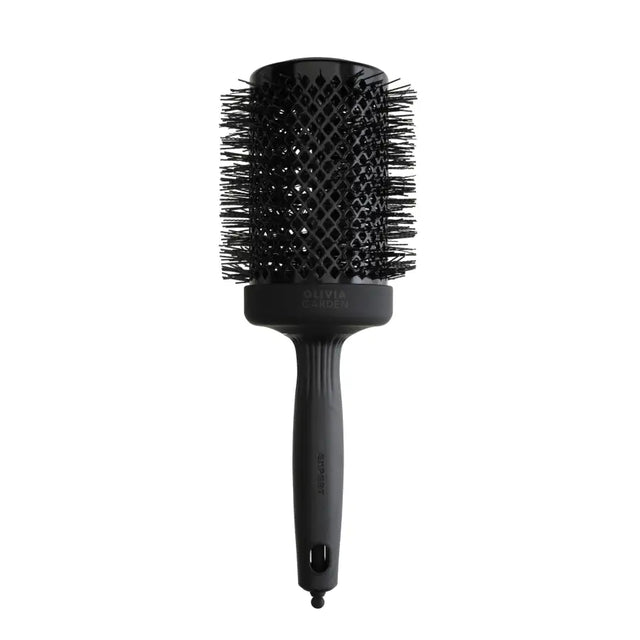 Perie termică rotundă Olivia Garden Expert Blowout Shine 65mm Black Label bară ceramică cu turmalină și peri ondulați