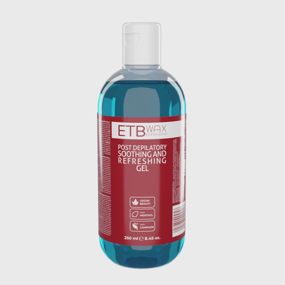 ETB WAX Frissítő Epilálás Utáni Gél Kámforral és Mentollal – Azonnali Bőrnyugtatás Érzékeny Bőrre Epilálás Után – 250 ml