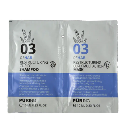 Puring Rehab Restrukturáló Sampon és Balzsam Göndör és Szöszös Hajra 10 ml +10 ml - Minták és Teszterek