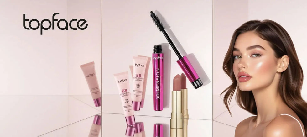 Rózsaszín és arany színű topface 3D dimenziós szempillaspirál tubus fekete kefével