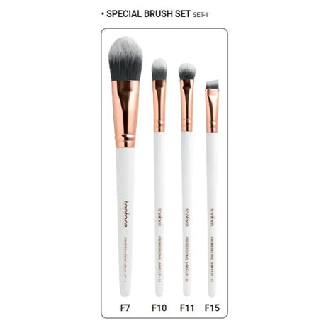 Topface 4 az 1-ben Professzionális Sminkecset Készlet – Alapozó Korrektor Szemhéjfesték és Szemöldökformázás