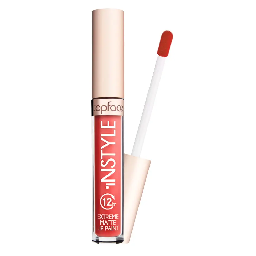 Topface Extreme Matte Instyle Folyékony Rúzs 12H – Intenzív Szín Ultra Matt Finish és Hosszantartó Kényelem - Sminkelés