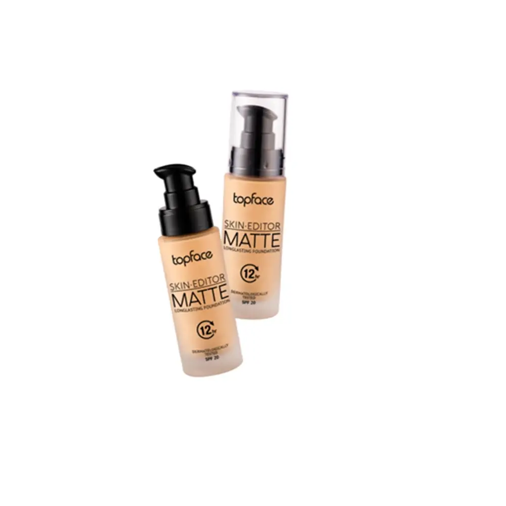 Topface Skin Editor Matte Longlasting Alapozó – 12 Órás Tökéletes Fedés Matt Hatás Könnyű Textúra SPF 20 Védelemmel
