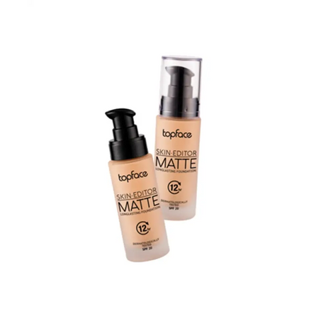 Topface Skin Editor Matte Longlasting Alapozó – 12 Órás Tökéletes Fedés Matt Hatás Könnyű Textúra SPF 20 Védelemmel